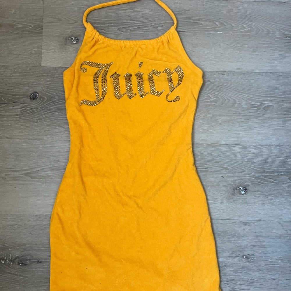 Juicy Couture Yellow Halter Bodycon Mini Dress